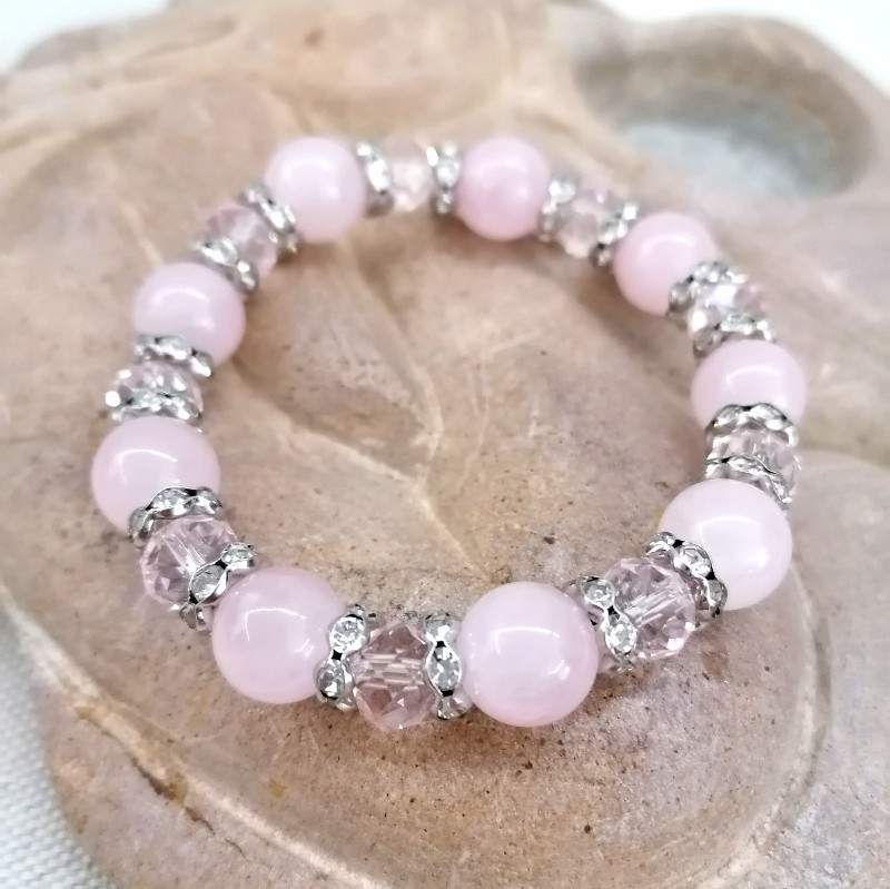 Bracelet femme quartz rose et perle arbre de vie en argent 925 -  SHAMALLOW Accessoires de mode en wax