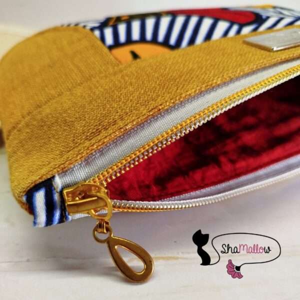 Pochette Okala ocre & fleur de mariage jaune et rouge – Image 2