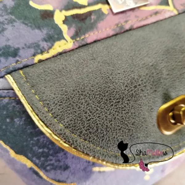 Sac bandoulière marbré gris et rose avec dorure – Image 5