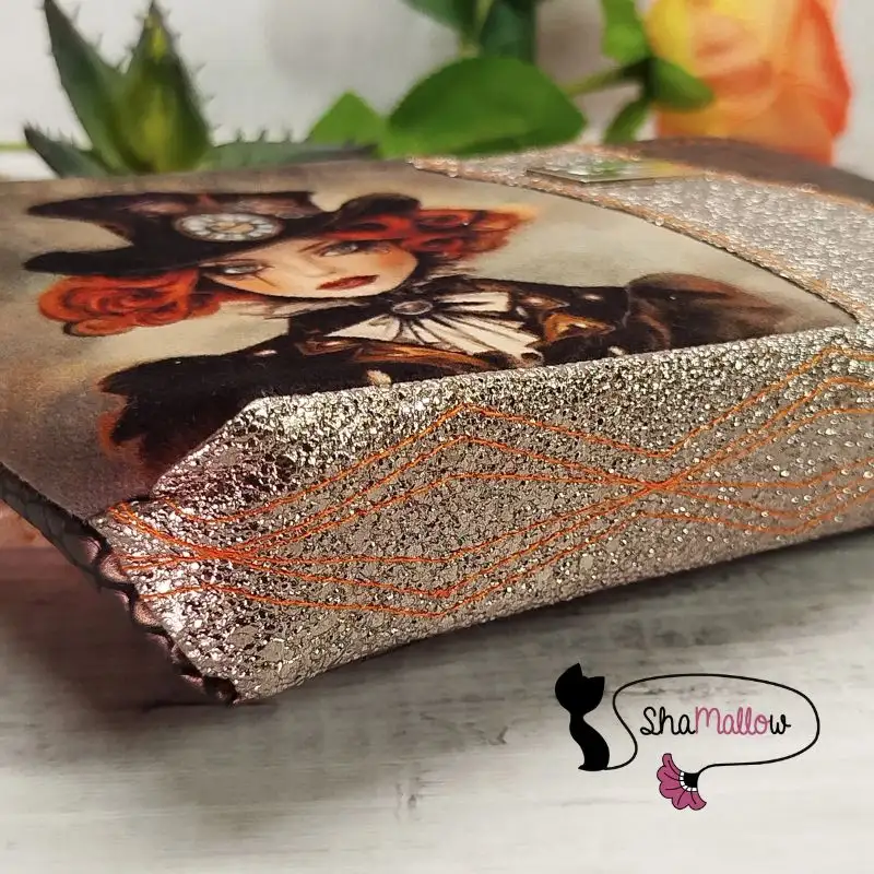 Trousse Elise - similicuir crocodile marron bronze – Image 2