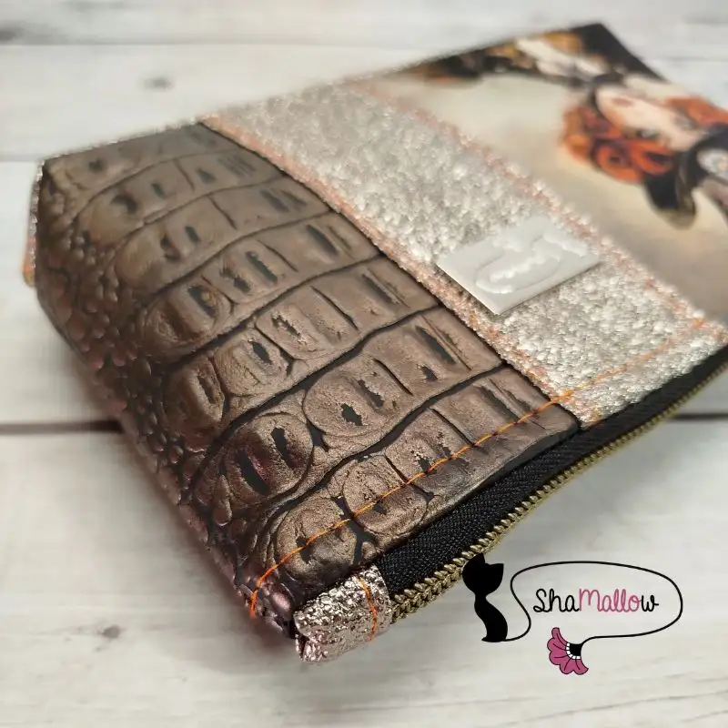 Trousse Elise - similicuir crocodile marron bronze – Image 5