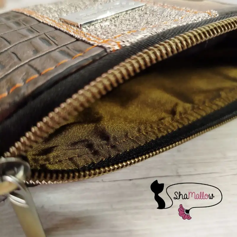 Trousse Elise - similicuir crocodile marron bronze – Image 4