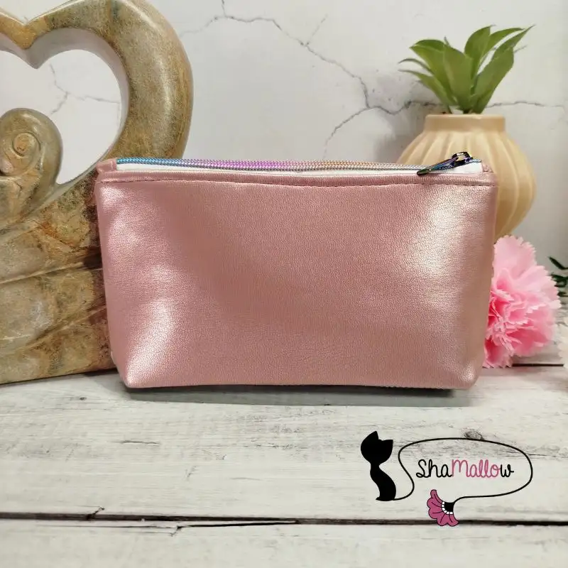 Trousse Océane - vert d'eau et rose poudré irisé – Image 4